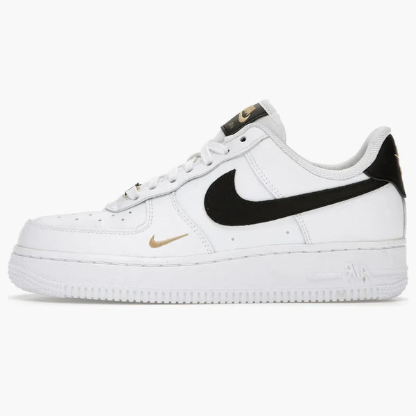 Nike Air Force 1 Low '07 Essential White Black Gold Mini Swoosh (women's)