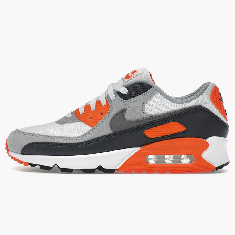 Nike Air Max 90 Summit White Safety Orange Dark Smoke Grey Smoke Grey