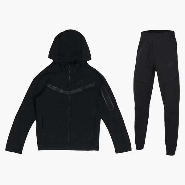 Nike Sportswear Kids' Tech Fleece Full-zip Hoodie & Joggers Set (plus Size) Black/black