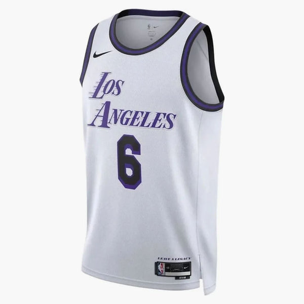 Nike Lebron James L.a. Lakers Dri-fit Jersey White