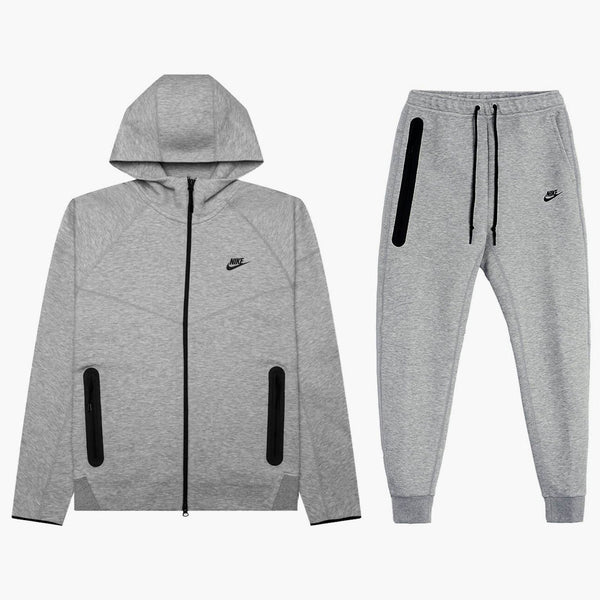 Nike Sportswear Tech Fleece Full-Zip Hoodie & Joggers Set Dark Heather Grey/Black