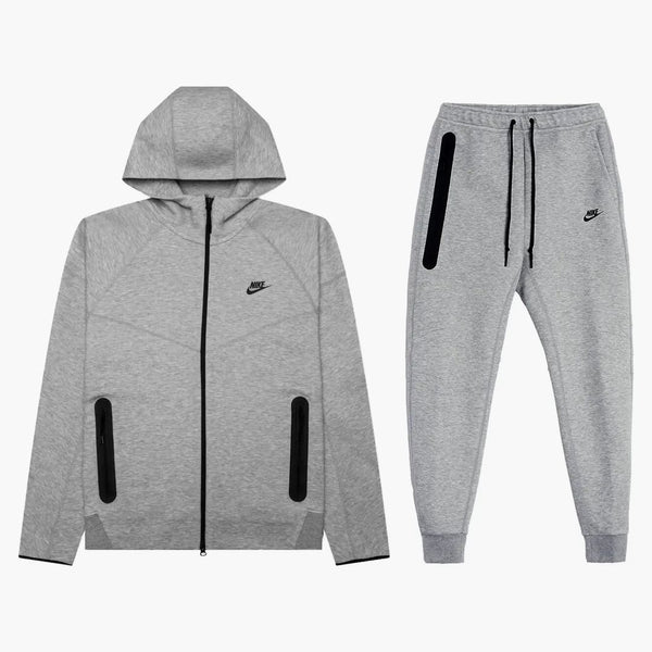 Nike Sportswear Tech Fleece Full-zip Hoodie & Joggers Set Dark Heather Grey/black