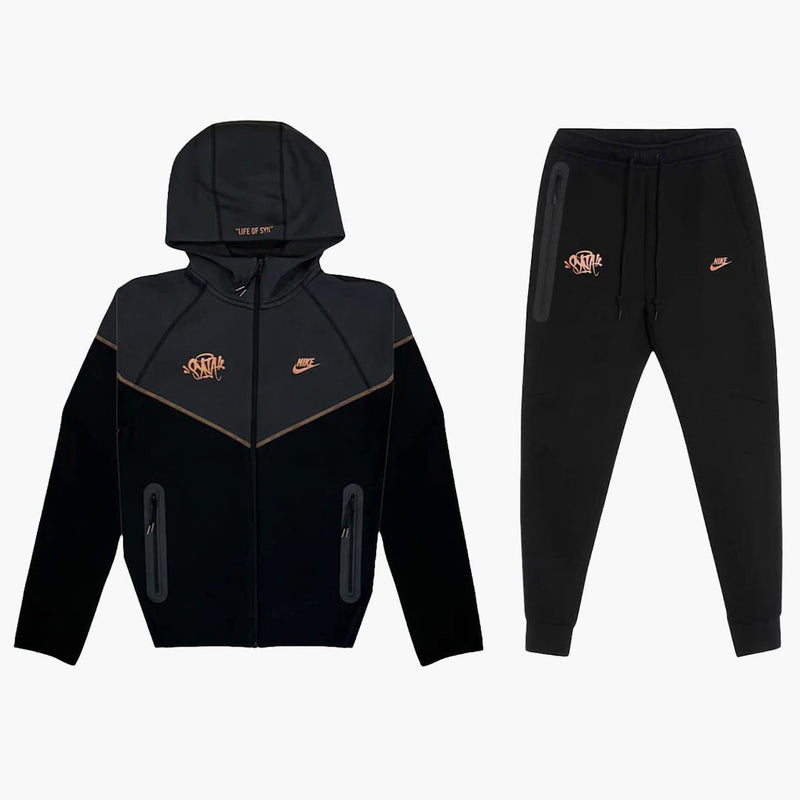 Nike Sportswear x Central Cee Tech Fleece Hoodie & Joggers Set Black/Metallic Red Bronze