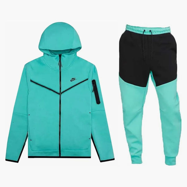 Nike Sportswear Tech Fleece Hoodie & Joggers Set Washed Teal/black/black