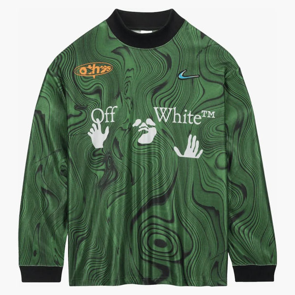 Nike X Off-white Allover Print Jersey (asia Sizing) Kelly Green