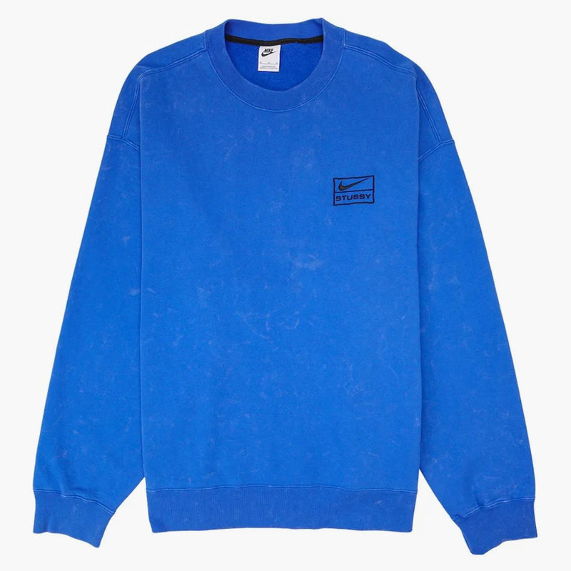 Nike x Stussy Acid Wash Crew Fleece Blue