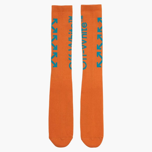 Off-white Diag Mid Socks Orange/light Blue