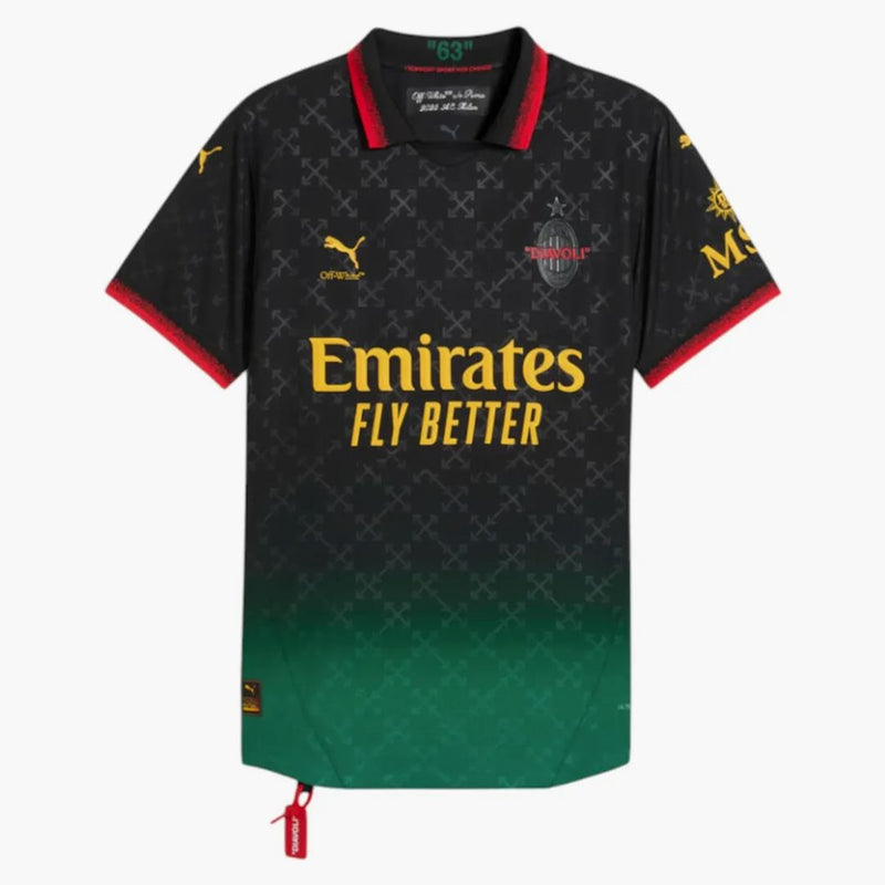 Off-white X Puma Ac Milan Authentic Jersey Black/power Green