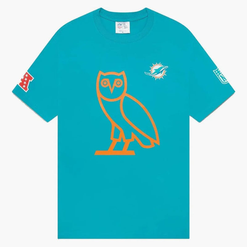 Ovo X Nfl Miami Dolphins Og Owl T-shirt Teal