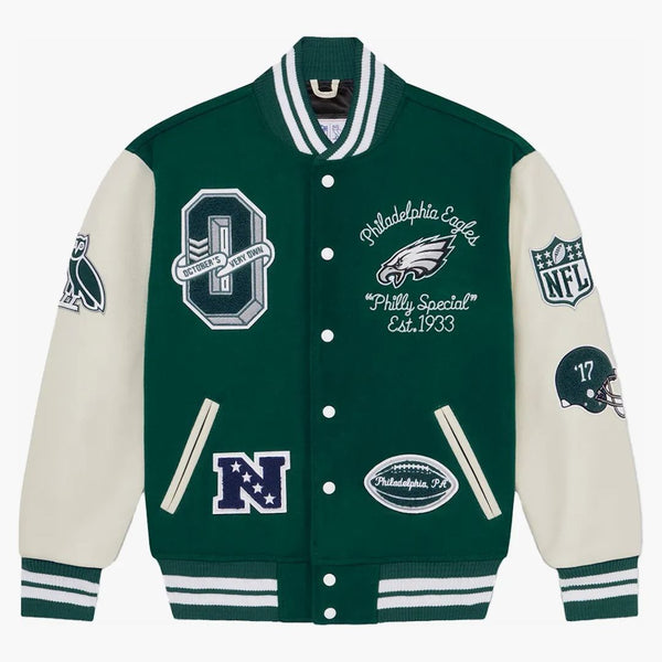 Ovo X Nfl Philadelphia Eagles Varsity Jacket Green