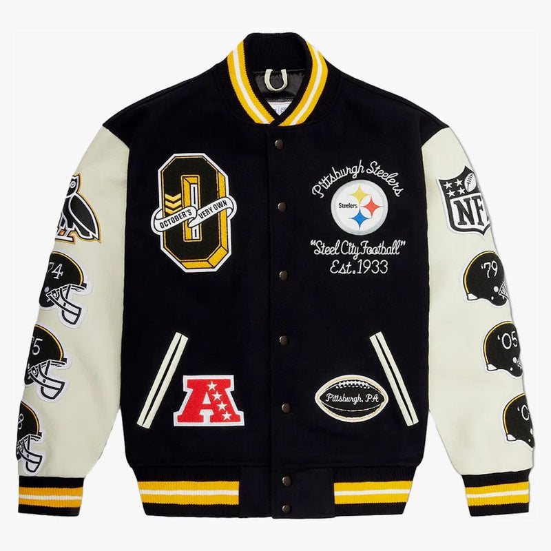 Ovo X Nfl Pittsburgh Steelers Varsity Jacket Black