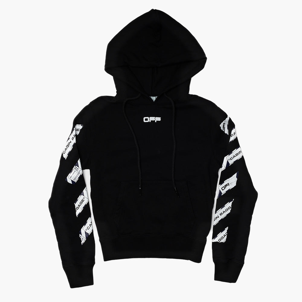 Kaufe den Off White Airport Tape Hoodie Black bei Hypeneedz