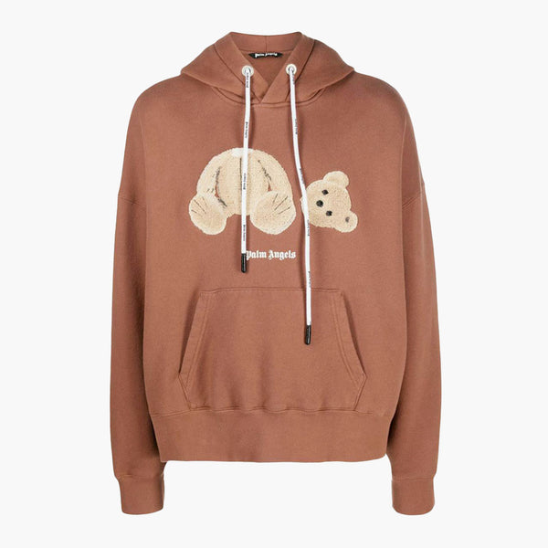 Palm Angels Spray Bear Hoodie Brown