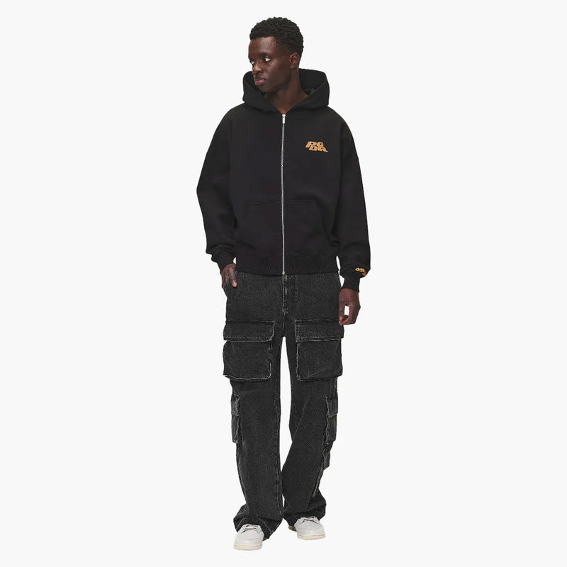 Pegador Astor Box Zip Up Hoodie Black Model