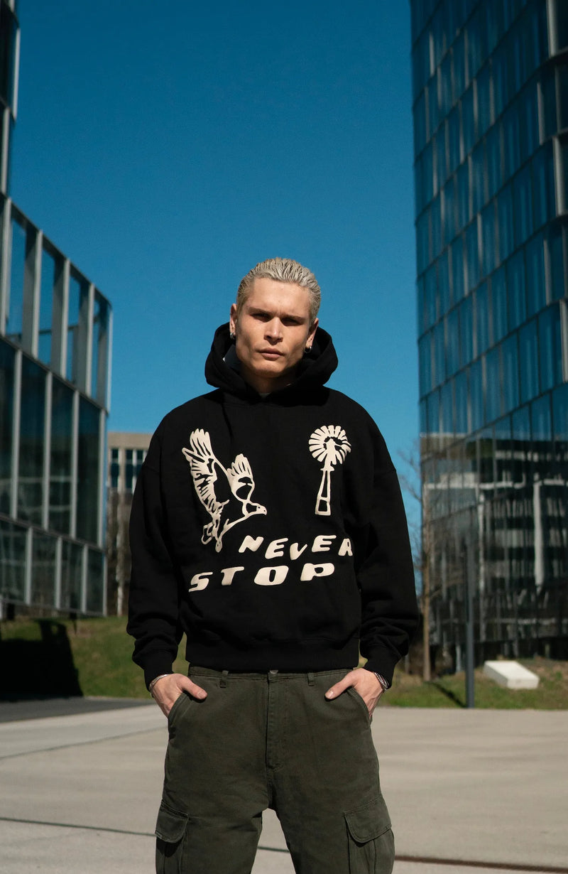 Pegador Clayson Boxy Hoodie Black Model