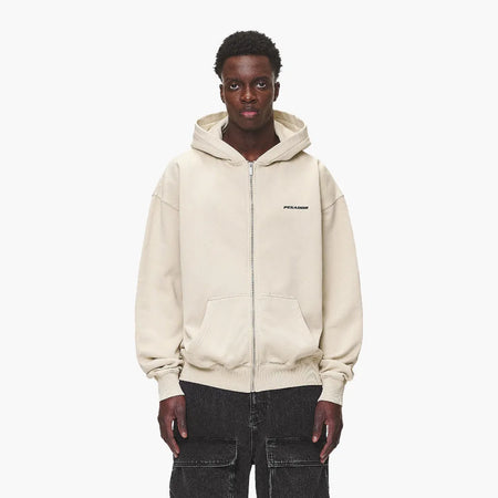 Pegador Colne Logo Oversized Zip Up Hoodie Desert Sand