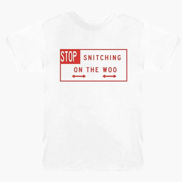 Vlone X Pop Smoke Stop Snitching T-Shirt Red