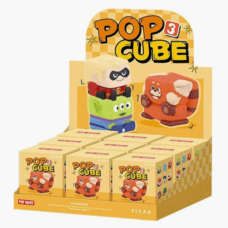 Pop Mart Disney Pixar Pop Cube-3 Series Figures Sealed Case (9 Blind Box)