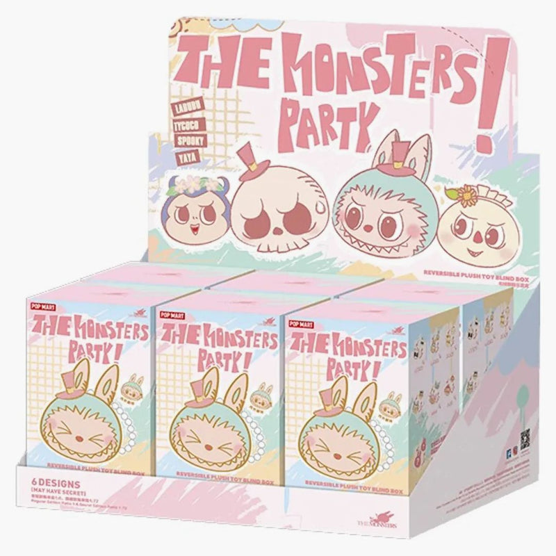 Pop Mart Labubu The Monsters Party Series Reversible Plush Doll Sealed Case (6 Blind Box)