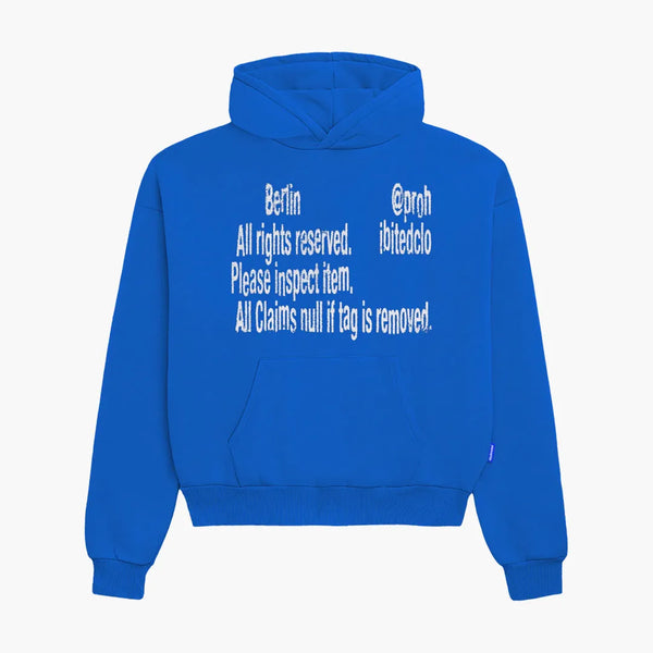 Prohibited Typo Hoodie Blue