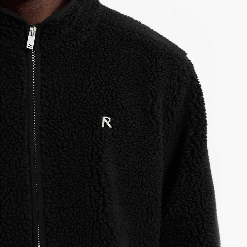 Represent Fleece Zip Through Jet Black Nahaufnahme