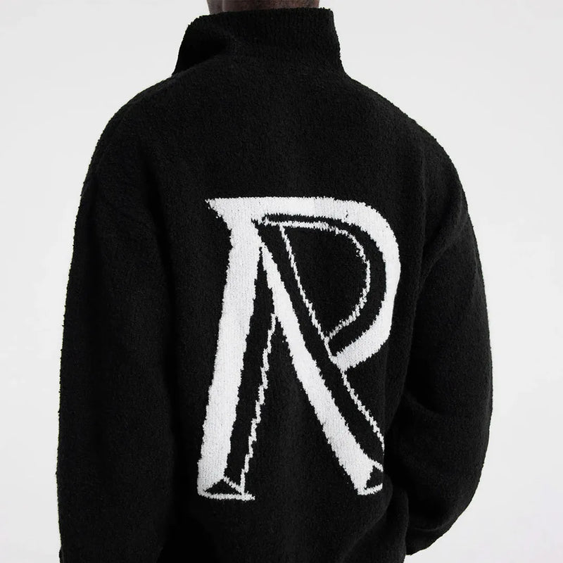 Represent Initial Boucle Polo Jet Black Nahaufnahme Rückseite