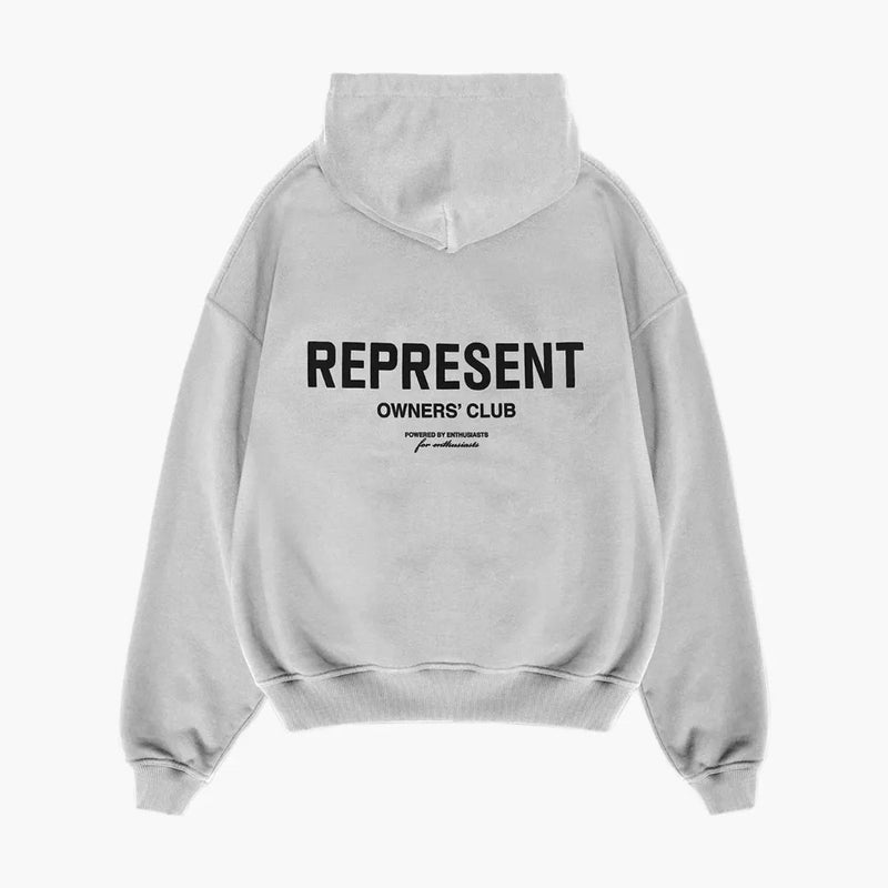 Represent Owners Club Zip Hoodie Ash Grey Rückseite