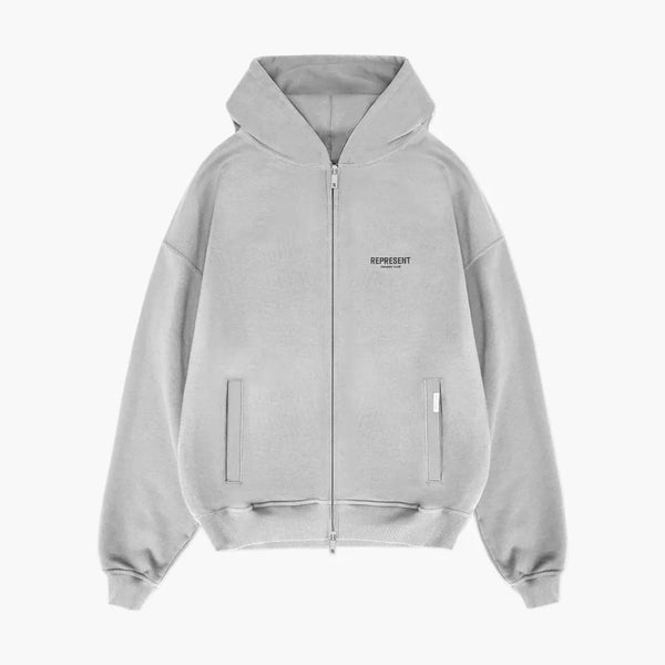 Represent Owners Club Zip Hoodie Ash Grey