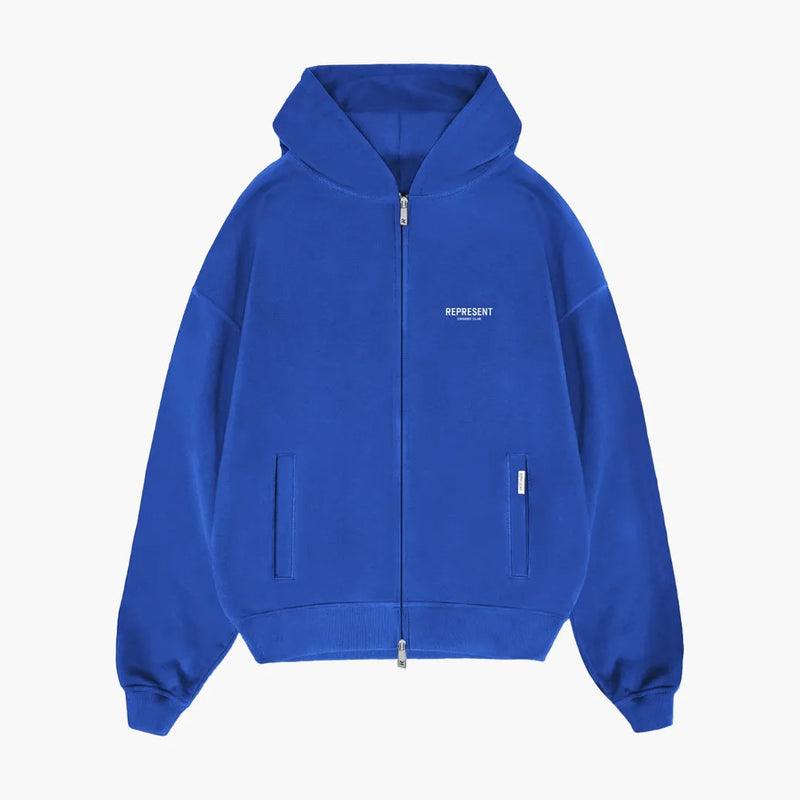 Represent Owners Club Zip Hoodie Cobalt