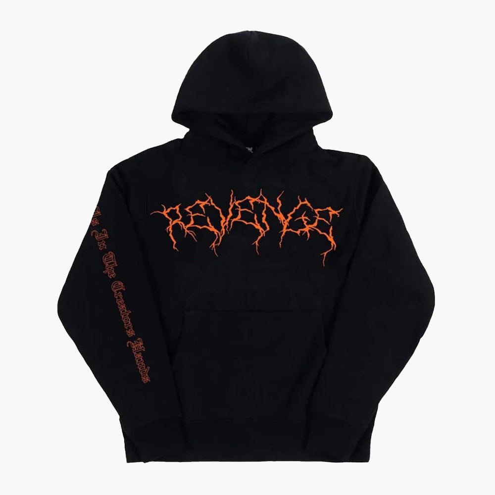 Kaufe den Revenge Orange Lightning Hoodie in Schwarz bei Hypeneedz