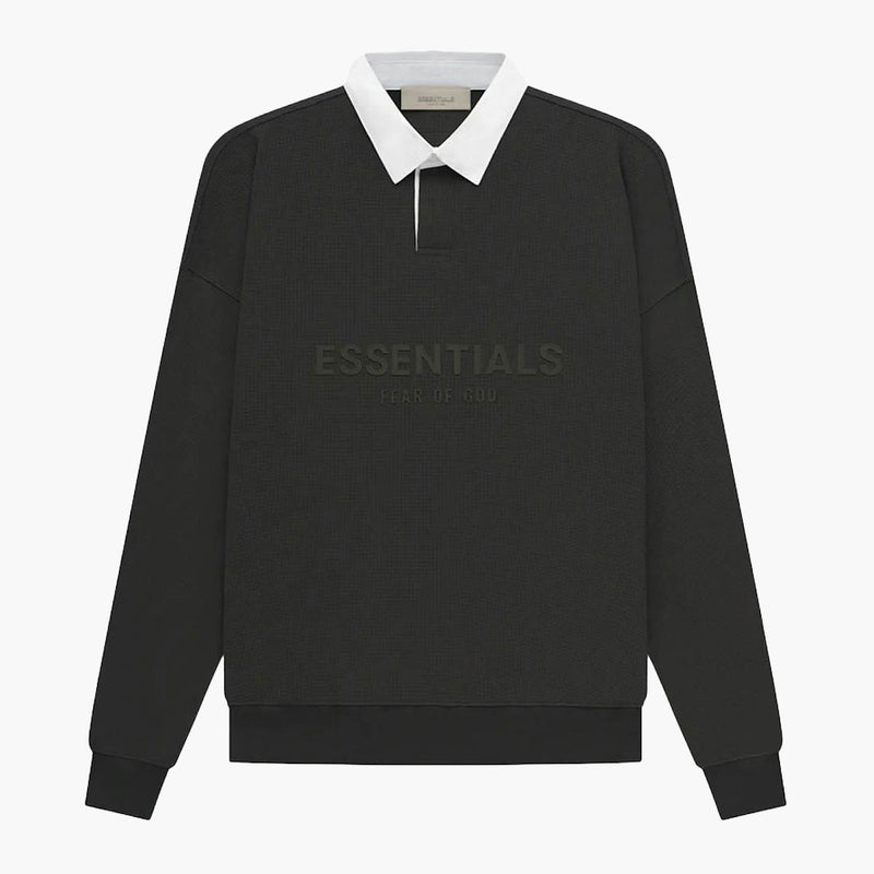 Fear of God Essentials Rugby Waffle Longsleeve Off Black (SS23)