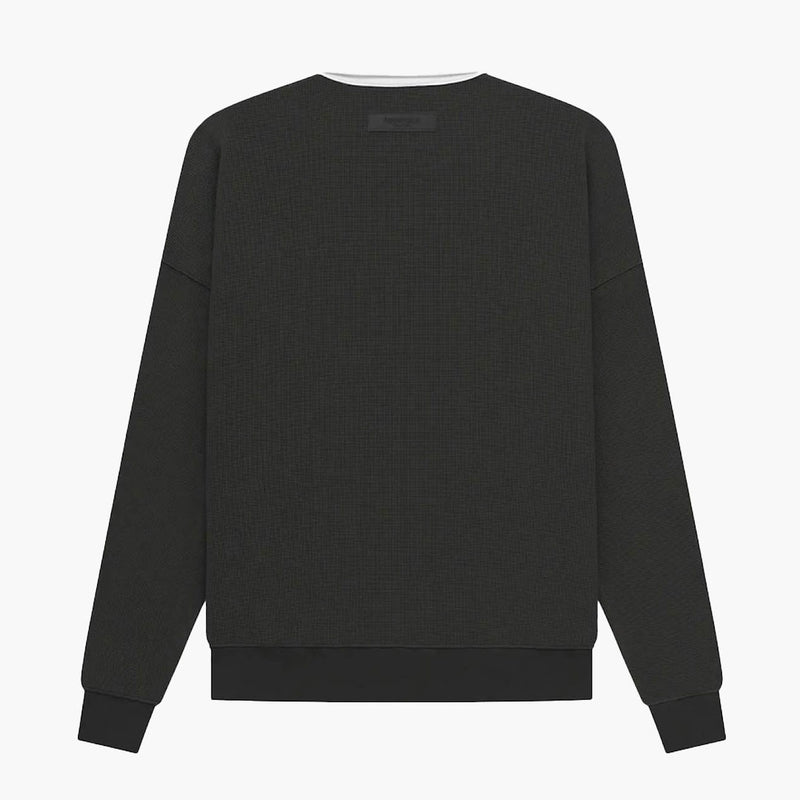 Fear of God Essentials Rugby Waffle Longsleeve Off Black (SS23)