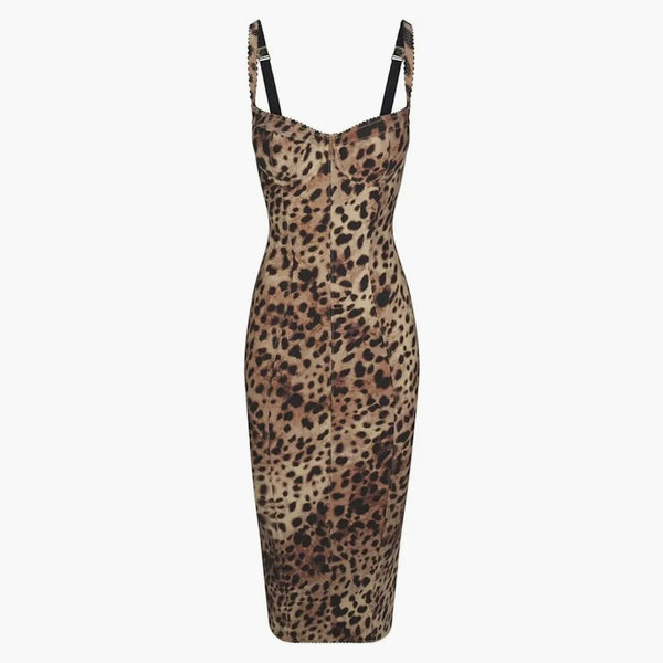 Skims X Dolce&gabbana Skims Body Dress Leopard