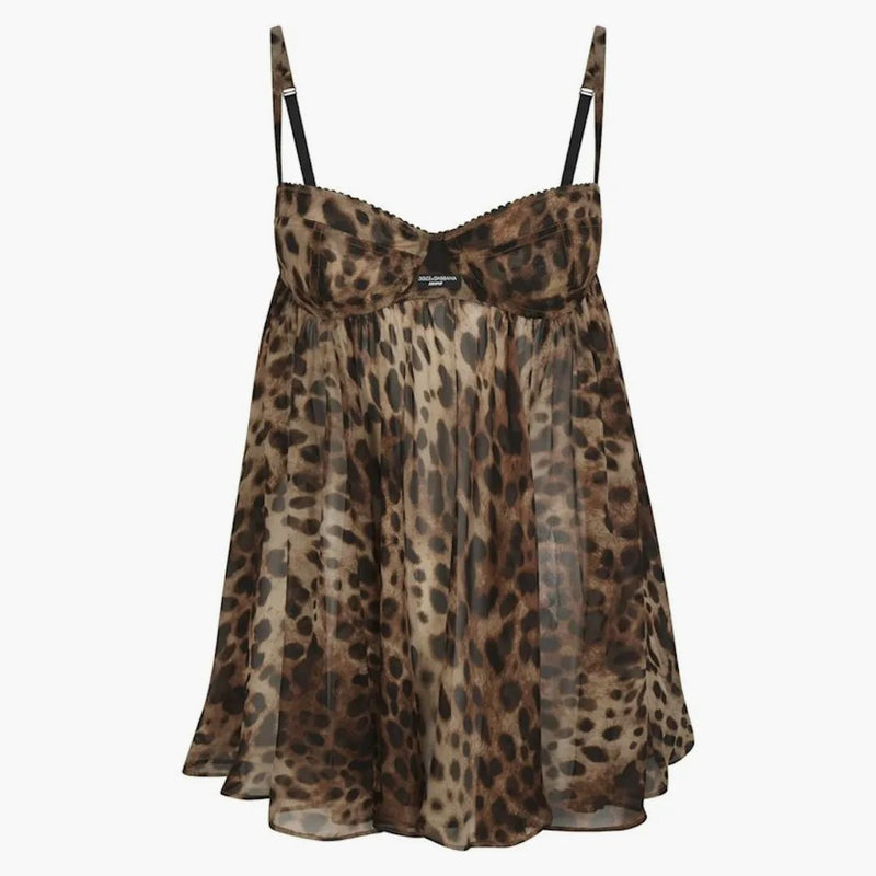 Skims X Dolce&gabbana Skims Romance Babydoll Dress Leopard