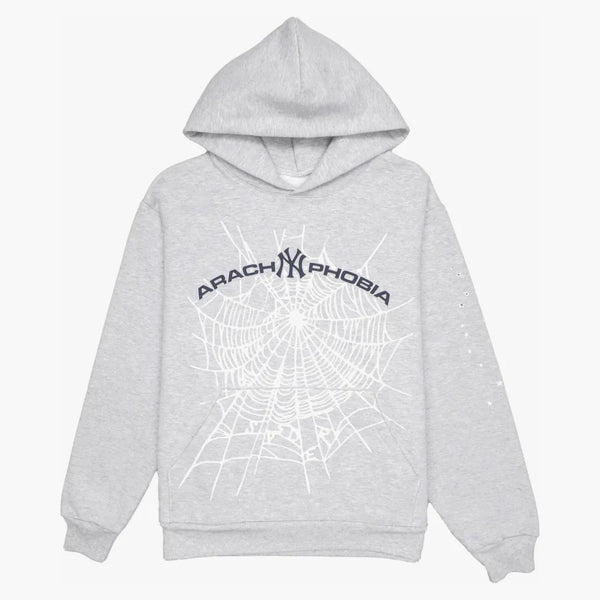 Sp5der Arach Ny Phobia Hoodie Ash Grey