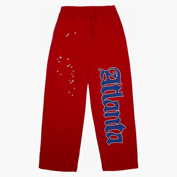 Sp5der Atlanta Open Leg Sweatpant Red