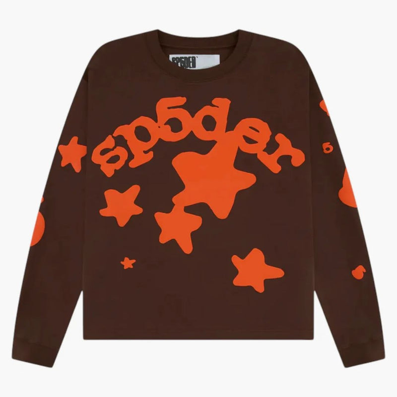 Sp5der Beluga L/s Hw Tee Brown