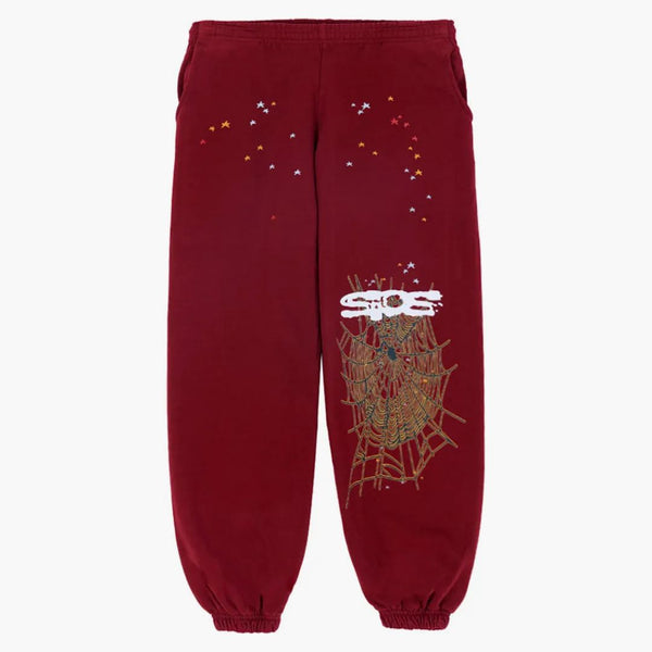 Sp5der Logo Sweatpant Maroon