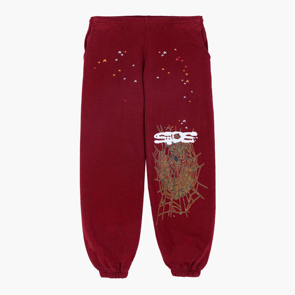 Sp5der Logo Sweatpants Maaron