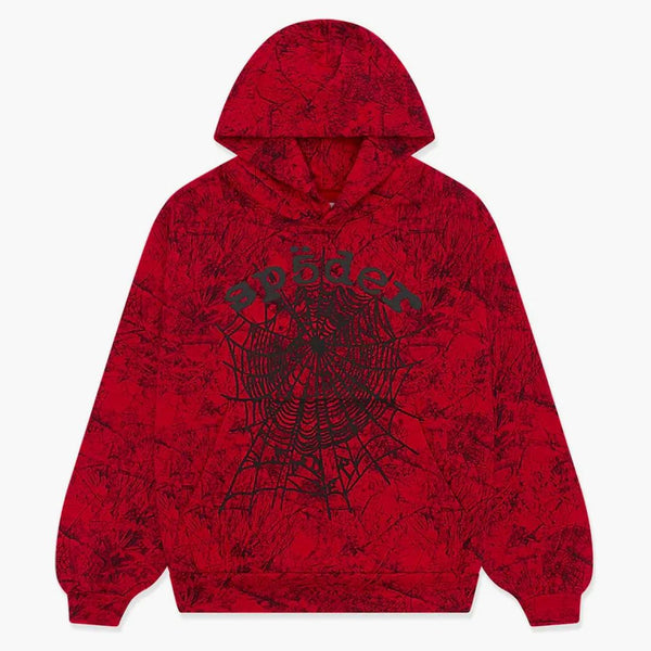 Sp5der Og Tree Camo Hoodie Red