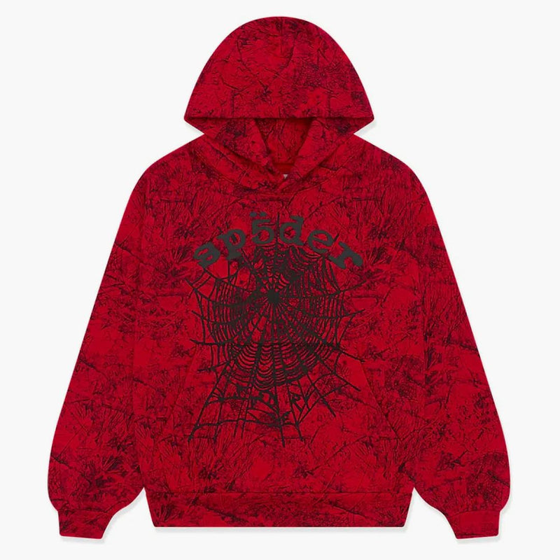 Sp5der Og Tree Camo Hoodie Red