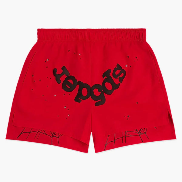 Sp5der Og Web Double Layer Short Red