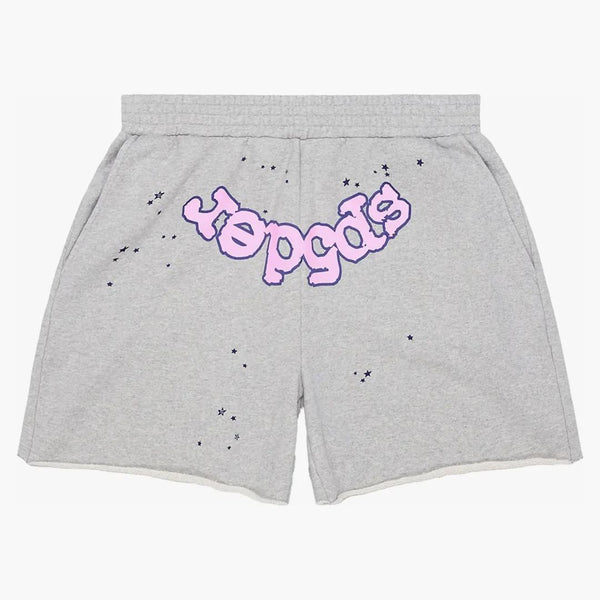 Sp5der Og Web Logo Sweat Short Heather Grey