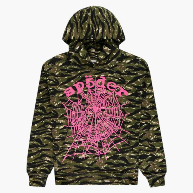 Sp5der Og Web V2 Tiger Camo Hoodie Tiger Camo