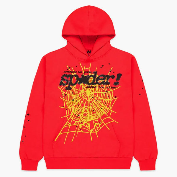 Sp5der P*nk V2 Hoodie Red