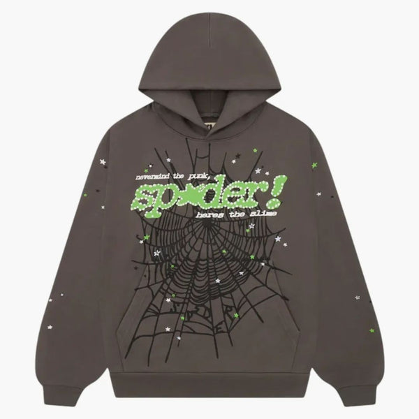 Sp5der Punk V2 Hoodie Slate Grey