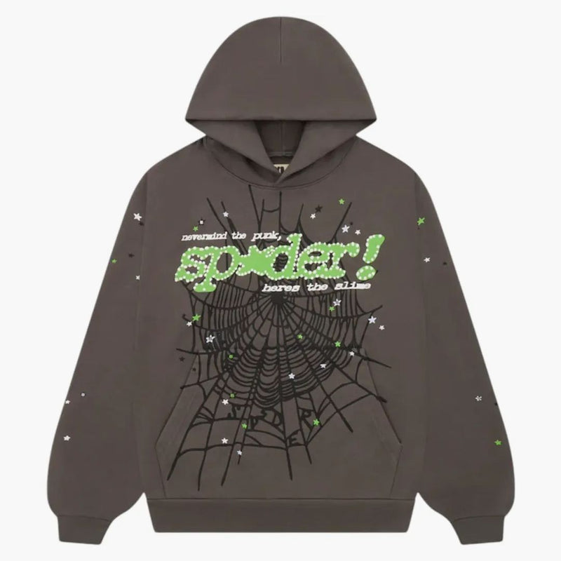 Sp5der Punk V2 Hoodie Slate Grey