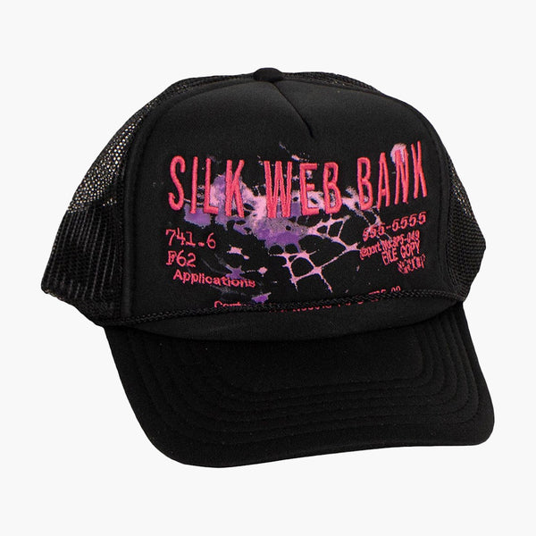 Sp5der Silk Web Bank Trucker Hat Black