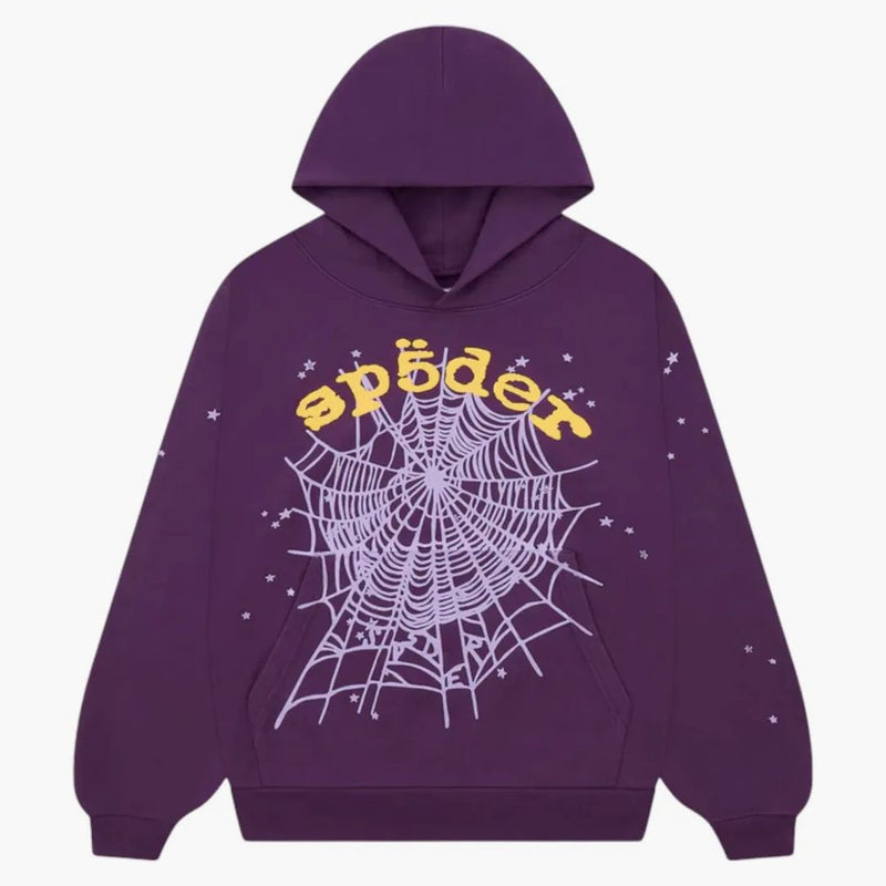 Sp5der Star Og Web V2 Hoodie Purple