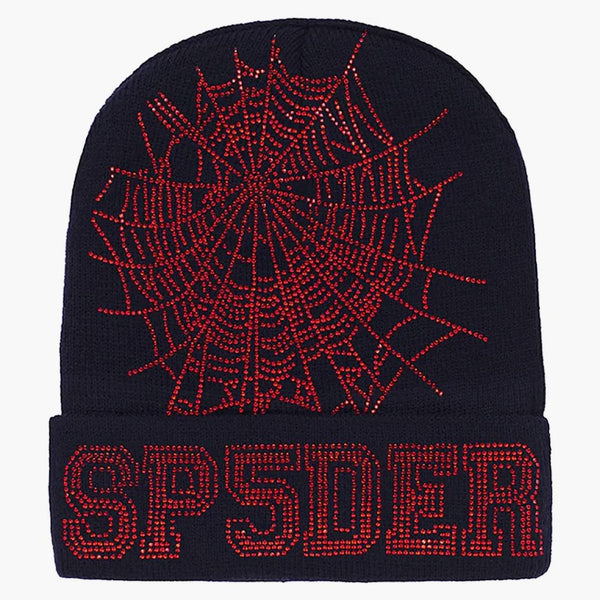 Sp5der Web Beanie Navy/red